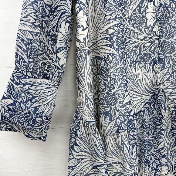 Hope & Ivy William Morris Marigold Ruffle Tiered Dress Size 14 Blue Floral Boho - Picture 7 of 16